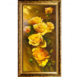 Купить Картина в раме Жёлтые розы 25х50см в Санкт-Петербурге по недорогой цене и с быстрой доставкой.