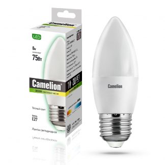 Купить Лампа светодиодная Camelion LED8-C35/830/E27 8Вт 220В в Санкт-Петербурге по недорогой цене и с быстрой доставкой.