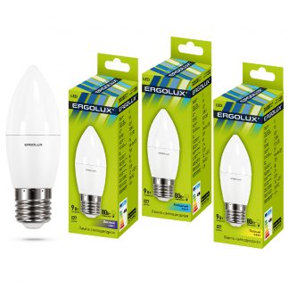 Купить Лампа светодиодная Ergolux LED-C35-9W-E27-4K Свеча 9Вт E27 4500K 172-265В в Санкт-Петербурге по недорогой цене и с быстрой доставкой.