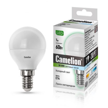 Купить Лампа светодиодная Camelion LED7-G45/845/E14 7Вт 220В в Санкт-Петербурге по недорогой цене и с быстрой доставкой.