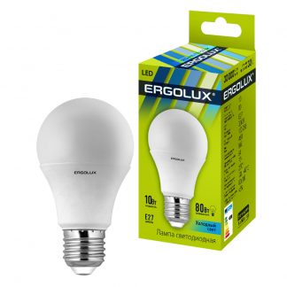 Купить Лампа светодиодная Ergolux LED-A60-10W-E27-4K ЛОН 10Вт E27 4500K 172-265В в Санкт-Петербурге по недорогой цене и с быстрой доставкой.