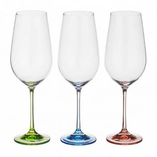 Купить Набор бокалов  д/вина Виола 6шт 250мл цветные ножки стекло в Санкт-Петербурге по недорогой цене и с быстрой доставкой.
