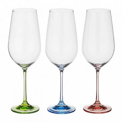 Купить Набор бокалов  д/вина Виола 6шт 250мл цветные ножки стекло в Санкт-Петербурге по недорогой цене и с быстрой доставкой.