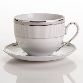 Купить Пара чайная Платина 450мл фарфор в Санкт-Петербурге по недорогой цене и с быстрой доставкой.