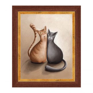 Купить Картина постер в раме Два кота