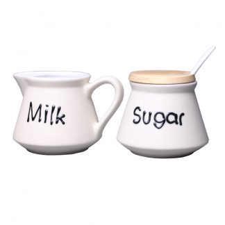 Купить Набор сахарница с ложкой Sugar 200мл + молочник Milk 200мл