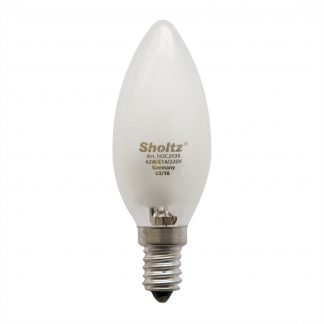 Купить Лампа галогенная SHOLTZ E14 42W 2700К 220V свеча в Санкт-Петербурге по недорогой цене и с быстрой доставкой.