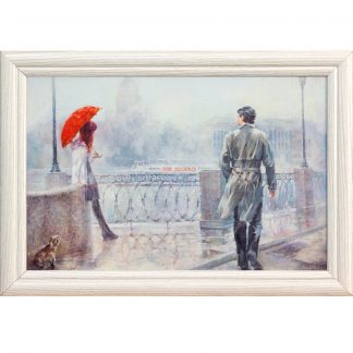 Купить Картина в раме Красный зонт 30х20см в Санкт-Петербурге по недорогой цене и с быстрой доставкой.